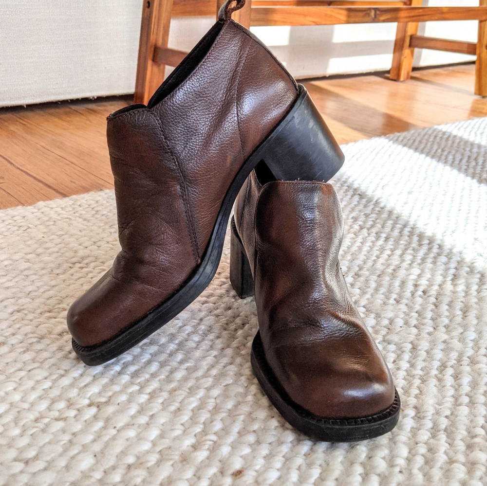 Vintage leather ankle boots